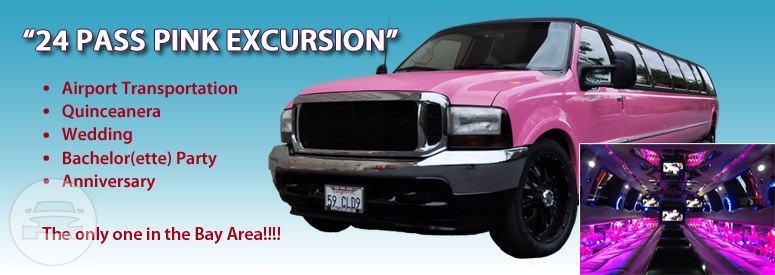 18-24 Passenger Pink Stretch Excursion Tuxedo Limousine
Limo /
Half Moon Bay, CA

 / Hourly $0.00
