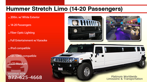Hummer Stretch Limo (14-20 Passengers)
Hummer /
Los Angeles, CA

 / Hourly $0.00
