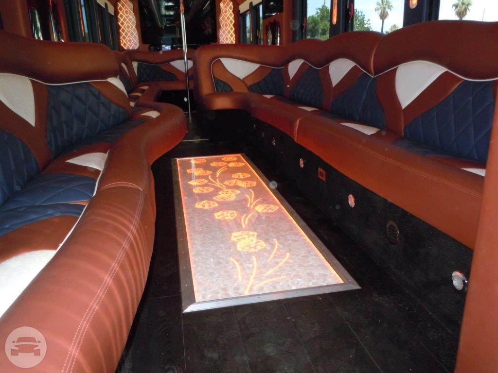A Vegas Nite New White Limo Coach Bus
Party Limo Bus /
Cincinnati, OH

 / Hourly $200.00
