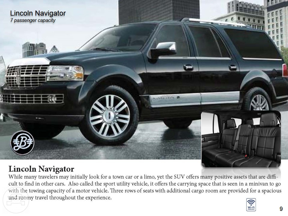 Lincoln Navigator SUV
SUV /
New York, NY

 / Hourly $0.00
