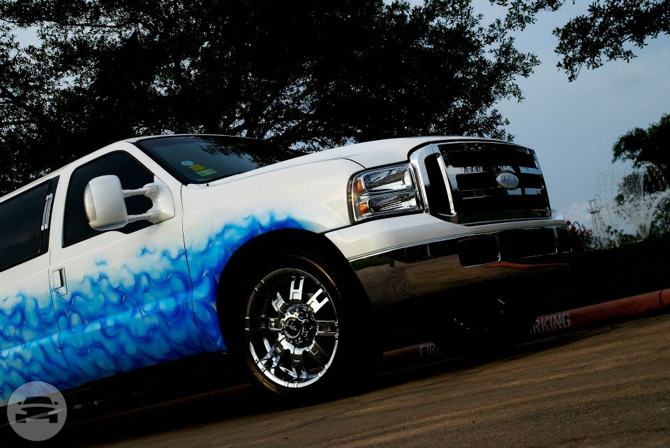 CUSTOM PAINTED BLUE FLAME EXCURSION -18-20 Pass.
Limo /
Houston, TX

 / Hourly $0.00
