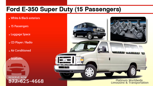 Ford E-350 Super Duty (15 Passengers)
Van /
Los Angeles, CA

 / Hourly $0.00

