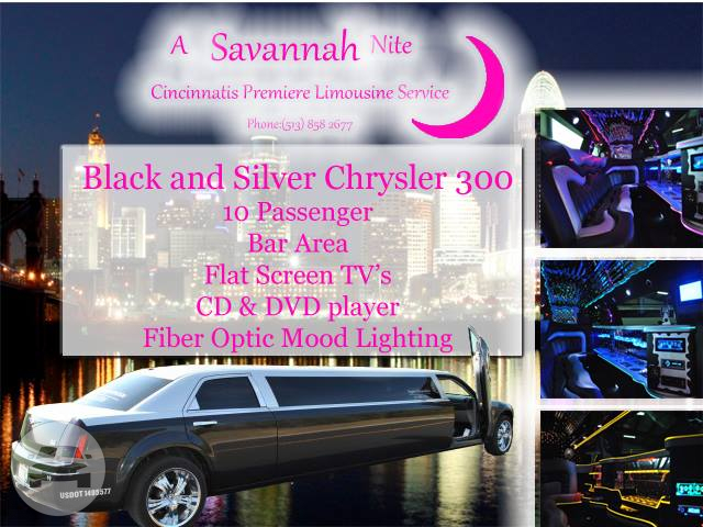 Black & Silver Chrysler #20
Limo /
Cincinnati, OH

 / Hourly $95.00
